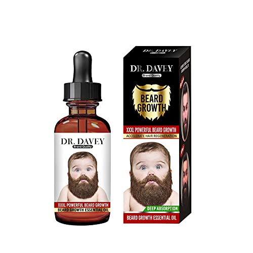 DR.DAVEY Beard Growth Oil for Men Castor Oil Beard Growth Serum Mustache Oil Facial Hair Oil Growth Thicker Fuller