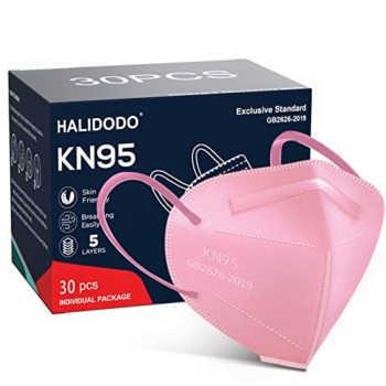 HALIDODO 30 Packs KN95 Face Mask, 5-Plyers Protection Cup Dust Face Mask, Breathable Protection Mask for Women Man, Pink | The Storepaperoomates Retail Market - Fast Affordable Shopping