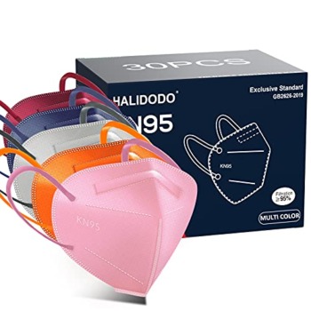 HALIDODO 30 Packs KN95 Face Masks, 5-Plyers Protection Cup Dust Face Mask, Breathable Protection Mask for Women Man, Multi Color | The Storepaperoomates Retail Market - Fast Affordable Shopping
