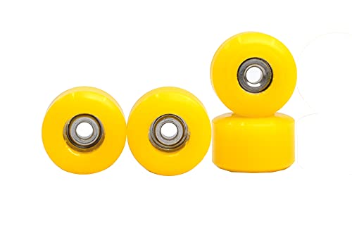 Teak Tuning Apex 71D Urethane Fingerboard Wheels, New Street Shape, 7.7mm Diameter, Ultra Spin Bearings – Made in The USA – Banana Yellow Colorway