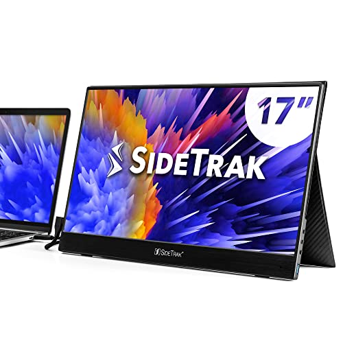SideTrak Solo 17.3” Portable Monitor for Laptop | Freestanding Full HD LED USB Laptop Dual Screen with Cover | Compatible with Mac, PC, & Chrome | Powered by USB-C or Mini HDMI