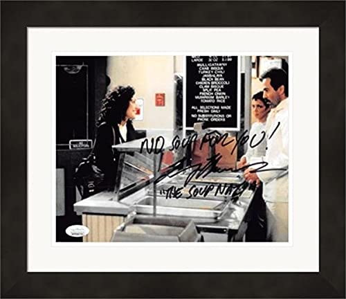 Autograph Warehouse 639331 Larry Thomas Autographed 8 x 10 in. Photo – The Soup Nazi, No Soup for You – Seinfeld – Elaine Benes Ordering Matted & Framed JSA Authenticated