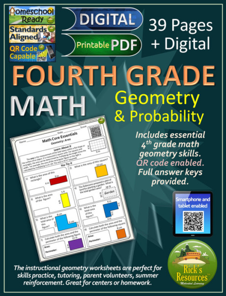 4th Grade Math Geometry Print and Digital Versions