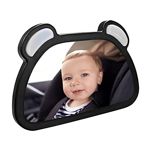 Entyle Baby Car Mirror – Safety Car Seat Mirror, Shatterproof Adjustable Acrylic 360 Degree Car Seat Baby Mirror for Rear Facing Car Seat, Toddler Infant Wide View Carseat Mirror for Car