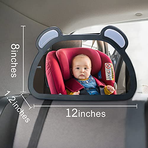 Entyle Baby Car Mirror – Safety Car Seat Mirror, Shatterproof Adjustable Acrylic 360 Degree Car Seat Baby Mirror for Rear Facing Car Seat, Toddler Infant Wide View Carseat Mirror for Car | The Storepaperoomates Retail Market - Fast Affordable Shopping