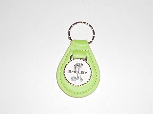 VINTAGE SHELBY GT-350 GT-500 COBRA SNAKE LEATHER KEYCHAIN – BRIGHT GREEN
