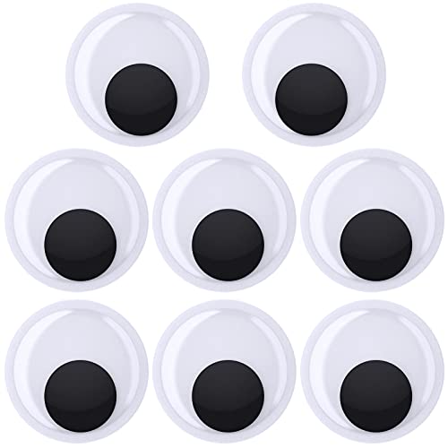 Sntieecr 8 Pack 4 Inch Giant Wiggle Eyes with Self Adhesive, Black White Plastic Wiggle Eyes for Party Decorations and Craft Making