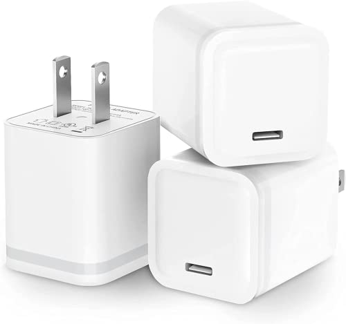 TUCIWNK 20W USB C Charger Block 3-Pack for iPhone 13/13 Mini/13 Pro/13 Pro Max 12/12 Mini/12 Pro/12 Pro Max 11/11 Pro/11 Pro Max XS Max, PD Fast Wall Charging Box Brick USBC Plug Cube Power Adapter