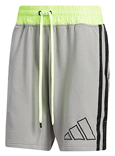 adidas Men’s Daniel Patrick & James Harden Basketball Shorts, Grey/Black Large
