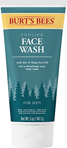 Burts Bees Cooling Face Wash with Aloe & Hemp, For Men, 5 Ounces