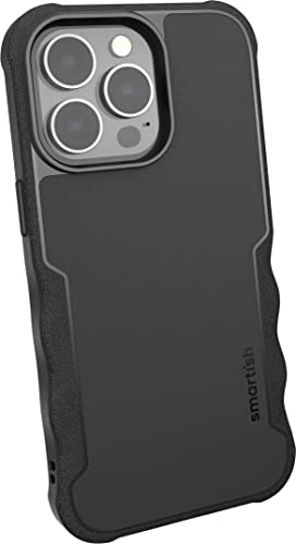 Smartish iPhone 13 Pro Protective Case – Gripzilla Compatible with MagSafe [Rugged + Tough] Armored Slim Cover with Drop Protection – Black Tie Affair