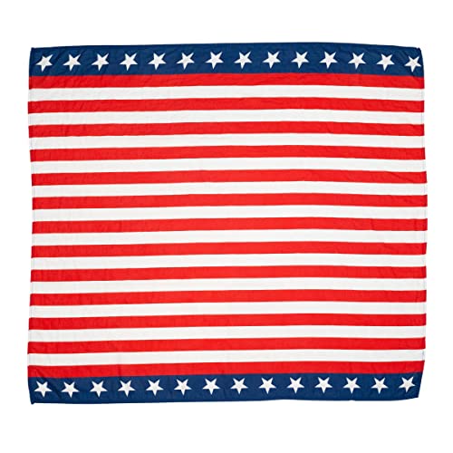 TWIG & BALE USA American Flag Muslin Baby Blanket – Red White and Blue – Stars and Stripes – 47″ x 43″ – Organic Cotton Patriotic Swaddle Receiving Blanket