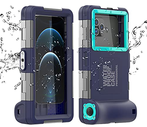 Waterproof Phone Case, Diving Phone Case [2nd Generation] for iPhone Samsung Galaxy Google LG Series, Professional [50ft/15m] Snorkeling Underwater Swimming Photo Video Cover with Lanyard (Blue/Teal)