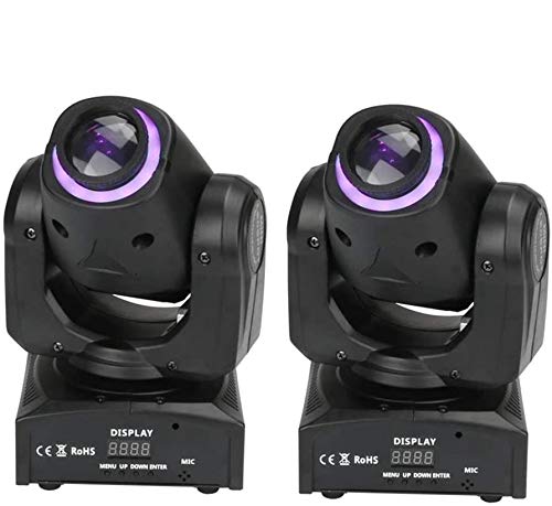 XPCLEOYZ 2Pcs 60W+10W LED Moving Head Light 8 GOBO 8 Pattern Spotlight by DMX Controlled 9/11 Channel for Disco Club Party Stage Lighting Shows …