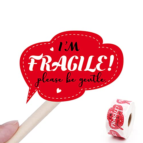 Wailozco I’m Fragile Please Be Gentle Stickers,Thank You Stickers,Handmade Stickers,Small Shop Stickers,Envelopes Stickers for Small Business, Online Retailers,Handmade Goods,500 Labels Per Roll