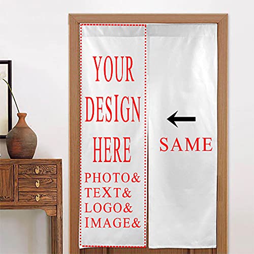ADAPTOR Personalized Custom Doorway Curtain Noren Add Your Photo Door Way Curtain Panel, Room Dividers Fengshui Curtain Tapestry 34 inchx 56 inch for Home Kitchen Restaurant Partition Shading Decor
