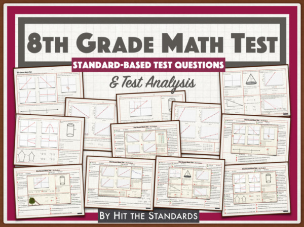 8th Grade Math Test & Analysis / Review / Benchmark / Test Prep