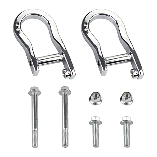 JDMON Compatible with Chrome Front Tow Hook Chevy Silverado 1500 GMC Sierra 1500 2007-2018 Silverado 1500 LD Sierra 1500 Limited 2019 Replaces 84072462 Silver 2Pcs