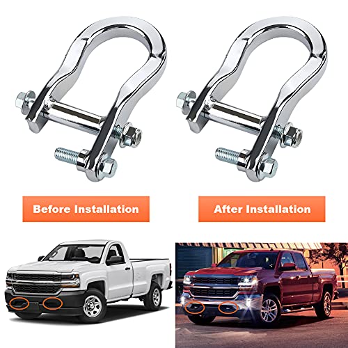 JDMON Compatible with Chrome Front Tow Hook Chevy Silverado 1500 GMC Sierra 1500 2007-2018 Silverado 1500 LD Sierra 1500 Limited 2019 Replaces 84072462 Silver 2Pcs | The Storepaperoomates Retail Market - Fast Affordable Shopping