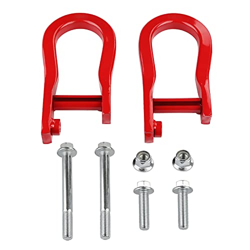 JDMON Compatible with Chrome Front Tow Hook Chevy Silverado 1500 GMC Sierra 1500 2007-2018 Silverado 1500 LD Sierra 1500 Limited 2019 Replace 84192871 Red 2Pcs