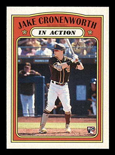 2021 Topps Heritage #20 Jake Cronenworth In Action RC Rookie San Diego Padres MLB Baseball Trading Card