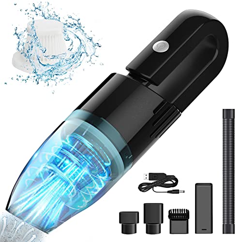 Cordless Handheld Vacuum, Mini Portable Car Vac Cleaner, 4000mAh Rechargeable Strong Powerful Suction Low Noise Lightweight Dry Vacuum Cleaner for Home Office Car Pet Hair