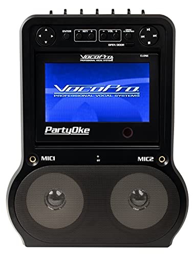 VocoPro Karaoke Video Monitor, PartyOke CDG/DVD/Bluetooth, Digital System with 7” Display