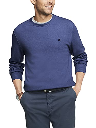 IZOD Men’s Advantage Performance Crewneck Fleece Pullover Sweatshirt, Peacoat, Small
