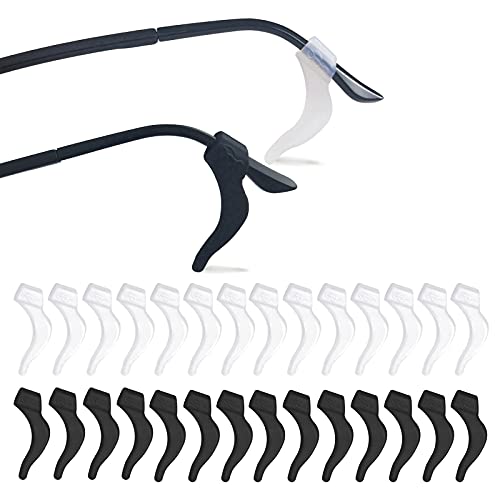YINGFENG 14 Pairs Glasses Anti-slip Silicone Ear Clip, Glasses Holder, Safety Eyewear Retainers for Sunglasses Presbyopia Glasses Sports Glasses(7 Pairs Black, 7 Pairs Transparent)