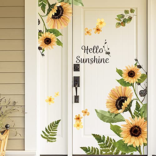 Sunflower Butterfly Wall Stickers Hello Sunshine Decals Garden Flower Wall Stickers Bedroom Living Room TV Wall Art Decor Home Decoration | The Storepaperoomates Retail Market - Fast Affordable Shopping