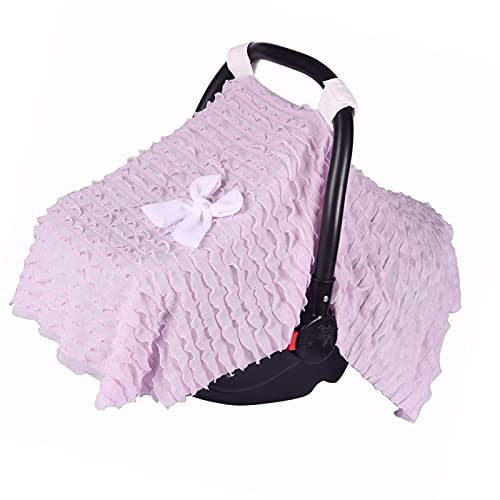 Tmtop Car Seat Cover for Baby Soft Infant Carrier Carseat Canopy Stroller Protection Blanket Cover, Light Purple, 77 x 110