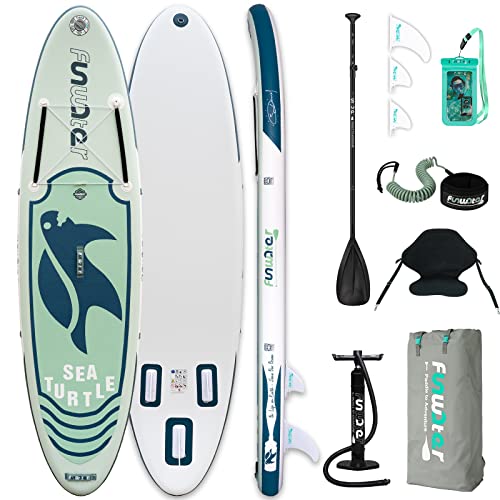FunWater SUP Inflatable Stand Up Paddle Board Ultra-Light Inflatable Paddleboard with ISUP Advanced Accessories,Fins,Adjustable Paddle, Seat,Pump,Backpack, Leash, Waterproof Phone Bag…