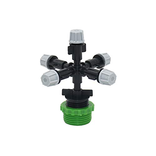 Xihe Garden Irrigation Sprinklers 1/2″ 3/4″ Male Head 5 Way Garden Sprinkler Head 7 Way Atomizing Nozzle, Used for Garden Greenhouse Irrigation Accessories 1set (Color : 5 x Way 1I2 3I4)