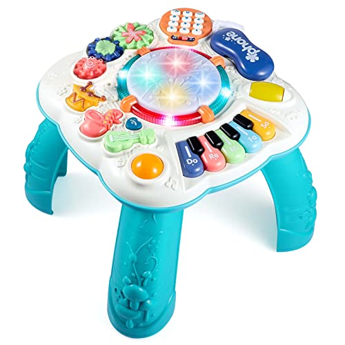 BACCOW Baby Toys, Activity Table for Baby 6 to 12-18 Months, Learning Musical Toddler Toys for 1 2 3 Year Old Boys Girls Gifts