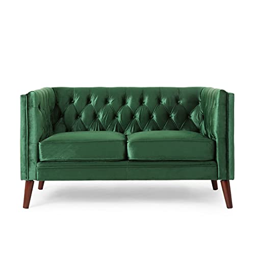 Christopher Knight Home Holasek Love Seats, Emerald + Brown