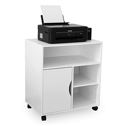 WOODWORTH File Cabinet Printer Stand Mobile Lateral Cabinet with Wheels with 3 Open Shelves,Functional Storage Cabinet for Home Office | The Storepaperoomates Retail Market - Fast Affordable Shopping