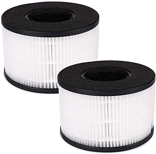 2-Pack BS-03 True HEPA Air Filter Compatible for PARTU BS-03 Air Purifier with 3-in-1 Filtration System Include Pre-Filter, True HEPA Filter, Activated Carbon Filter
