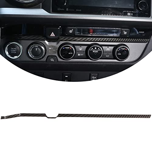 TongSheng Fit for Toyota Tacoma 2015 2016 2017 2018 2019 2020 2021 2022Car ABS A/C Central Control Decorative Strip Under Dual Flash Switch 1 Piece Set (Carbon Fiber)