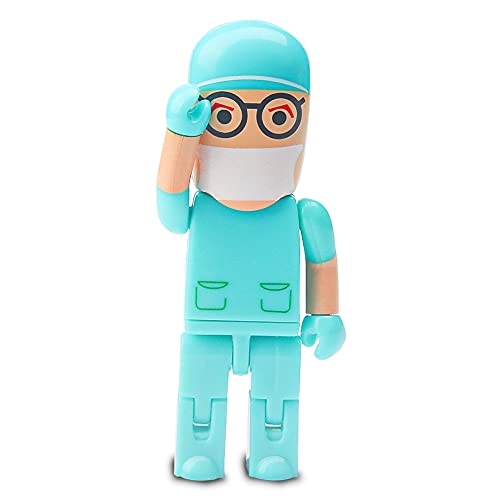 LEIZHAN Cute USB Flash Drive Character Thumb Drive for Kids Students Gift Pendrive (32GB, Doctor in Green)