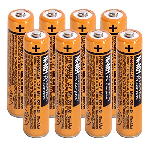 NI-MH AAA Rechargeable Battery 1.2V 630mah 8-Pack AAA Batteries for Panasonic Cordless Phones, Remote Controls, Electronics