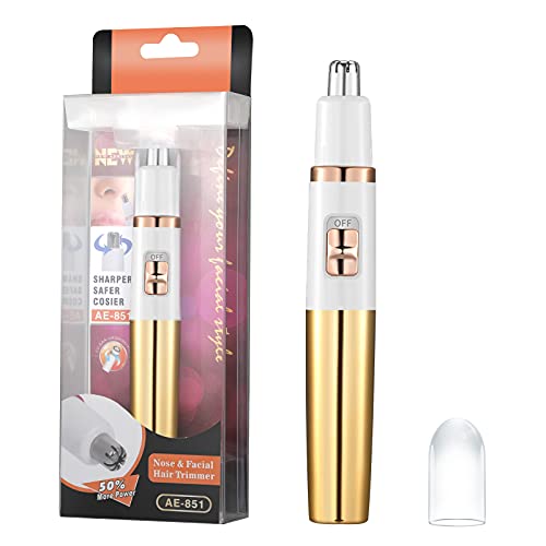 AREYZIN Nose Trimmer for Women Ladies Painless Ear and Nose Hair Trimmer for Men Eyebrow Facial Ear Hair Trimmer Nose Hair Clipper Professional, Waterproof, Gold