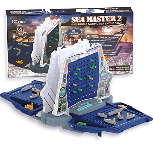 iCore Electronic Battle Game, Brain Training Strategy Games Ships, Talking Aircraft Carrier Toy, Classic Family Board Games for Kids 8-12 Teaching Logic and Critical Thinking, Adventure Toys Gifts