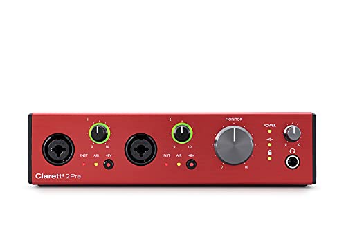 Focusrite Clarett+ 4Pre USB Studio-Grade Audio Interface for Music Makers — High-Quality Recording: Four Low-Noise, Low-Distortion Mic Preamps providing True-To-Life Sound