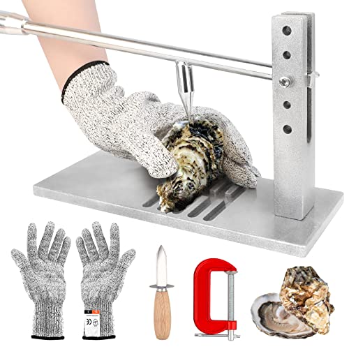 Suninlife Oyster Opener Oyster Shucker Machine Oyster Shucker Tool Set Stainless Professional Oyster Shucking Kit