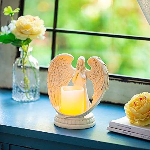 Angel Statue Tea Light Holder – Blessing Angel Figurine Candle Holder for Garden Home Altar Shelf Decor Favors Sympathy Gift Memorial Tribute Remembrance Funeral Decoration | The Storepaperoomates Retail Market - Fast Affordable Shopping