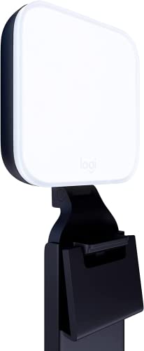 Logitech Litra Glow Premium LED Streaming Light with TrueSoft, adjustable monitor mount, brightness & color temp settings, desktop app control for PC/Mac – Graphite