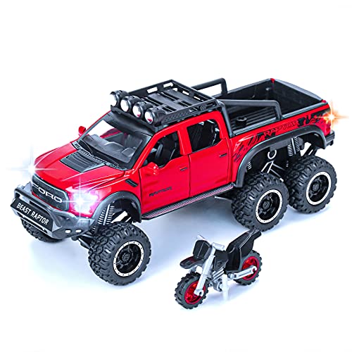 Toy Trucks Pickup Model Cars F150 Metal Diecast Cars Trucks for 3 Year Old Boys and up (Red)
