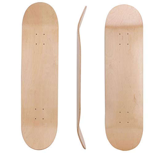 Niiyen Skateboard Deck, Blank Skateboard Deck, Maple Wood Blank Double-Warped Skateboard Deck Concave Board Accessory for Skate Scooter