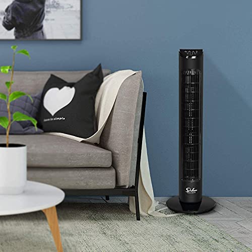 Simple Deluxe 32 Inch Electric Oscillating Tower Fan with Remote Control for Indoor, Bedroom and Home Office, Black | The Storepaperoomates Retail Market - Fast Affordable Shopping
