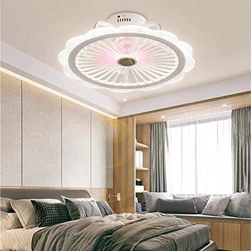 Decsix 20 ln Ceiling Fan with Lights Ultra-Thin Ceiling Fan Light Fixture Remote Control Enclosed Low Profile Fan Light LED with Pink Luminous